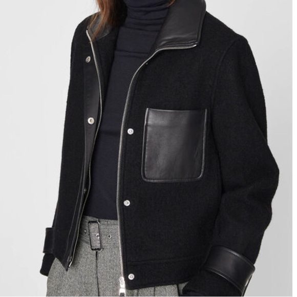 Club Monaco Cropped Leather Jacket - Picture 3 of 13